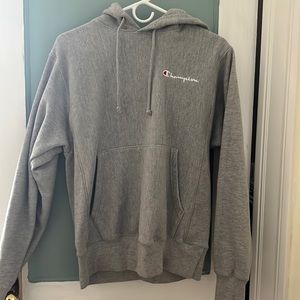 gray champion hoodie size small